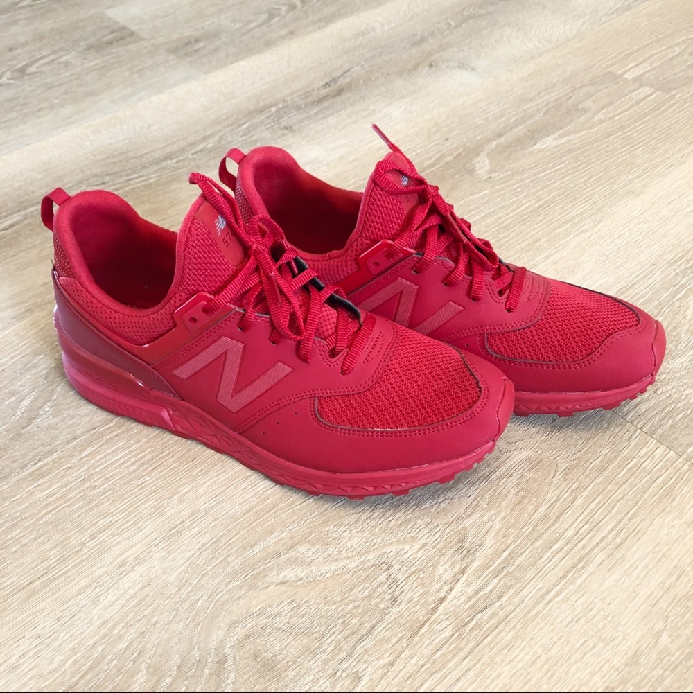 New Balance 574 MS574SCP Triple Red Sneaker Shoes
